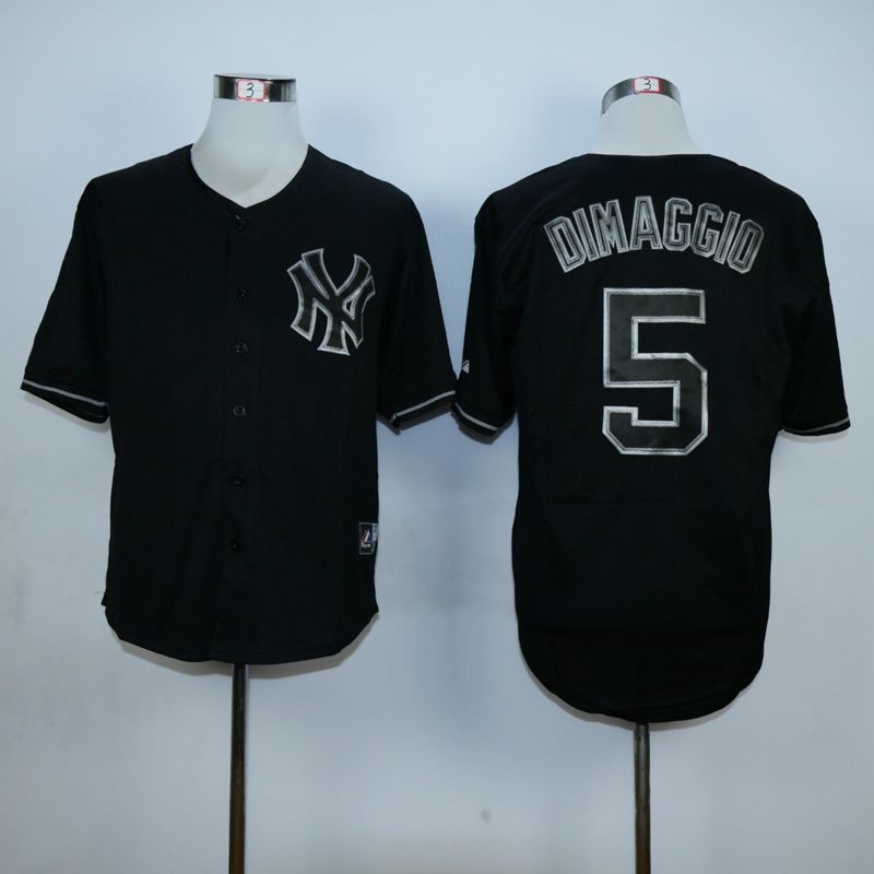 Men New York Yankees 5 Dimaggio Black MLB Jerseys